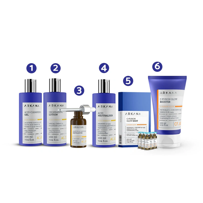 Esfoliazione ambra-glicolica con vitamina C e curcumina