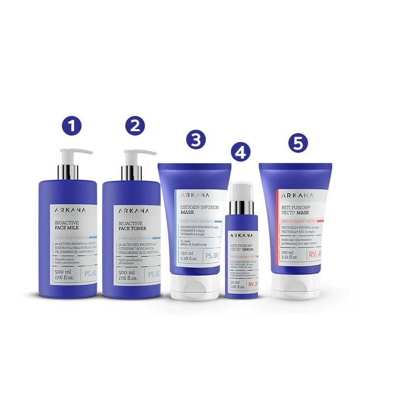 Trattamento stimolante rapido, ringiovanente, con retinolo vettorizzato e vitamine A, E, C incapsulate